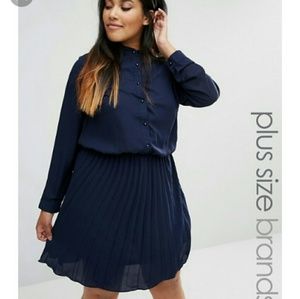 Praslin for Asos Curve Pleated Skater Dress